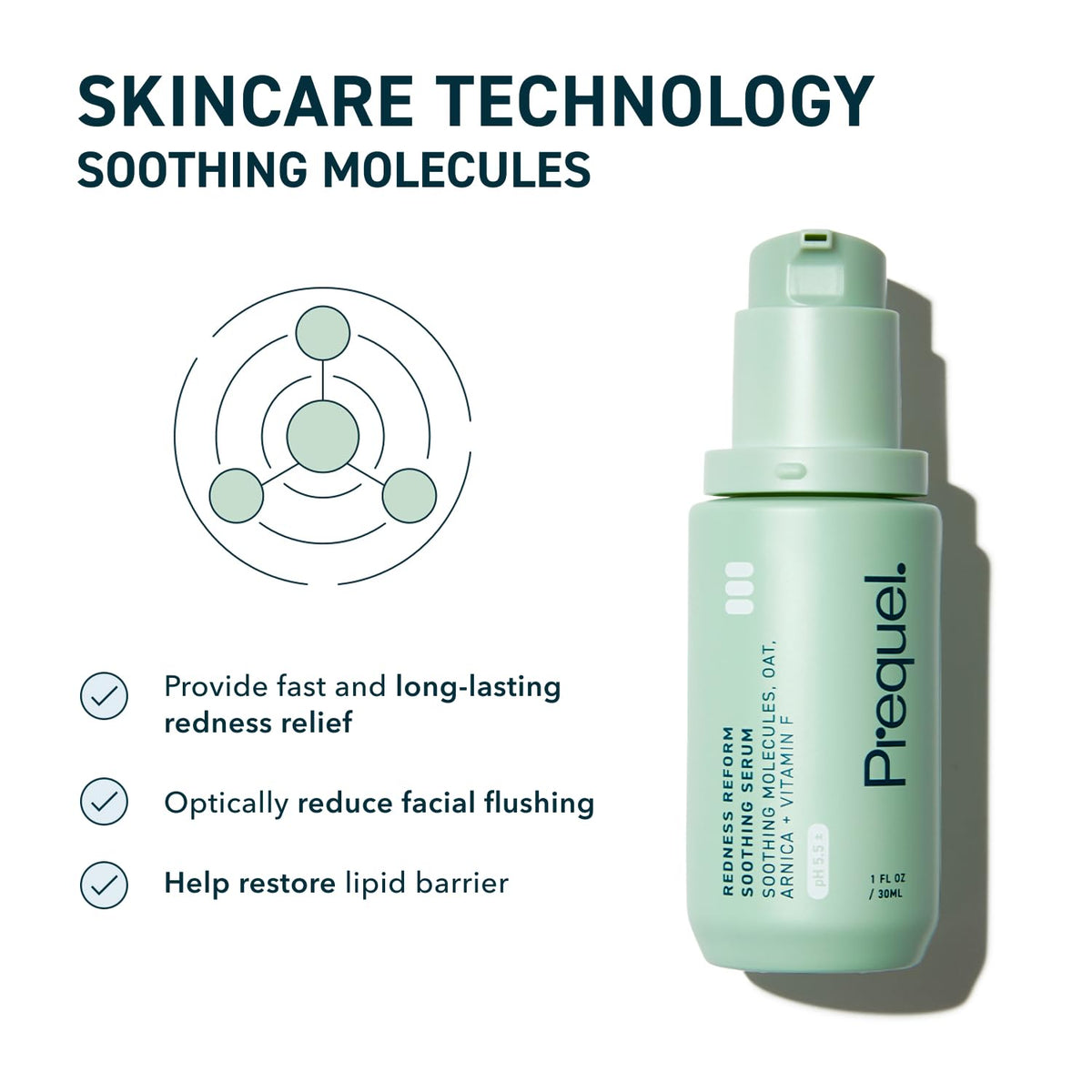 Prequel Redness Reform oat extract ingredient display highlighting calming skin-soothing benefit