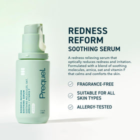 Prequel Redness Reform smooth serum texture close-up illustrating fast absorption benefit