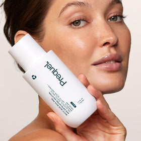 Prequel paired with serum and moisturizer showing layered hydrating routine