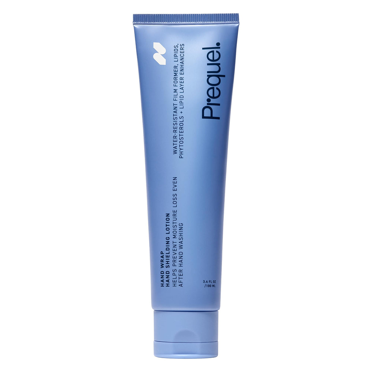Prequel Skin front packaging showing tube and branding, conveys protective moisture