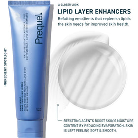 Prequel Skin tube with cap open, highlights convenient travel-ready size