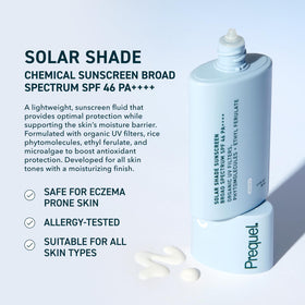 Prequel texture close-up of Solar Shade highlighting lightweight hydrating finish
