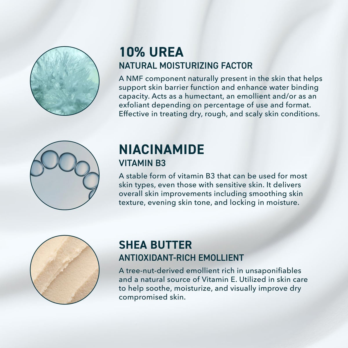 Prequel cream texture swirl illustrating smooth, non-greasy moisturizing feel