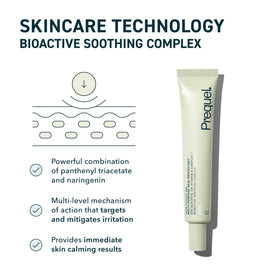 Prequel targeted application on cheek to calm dryness and reduce redness