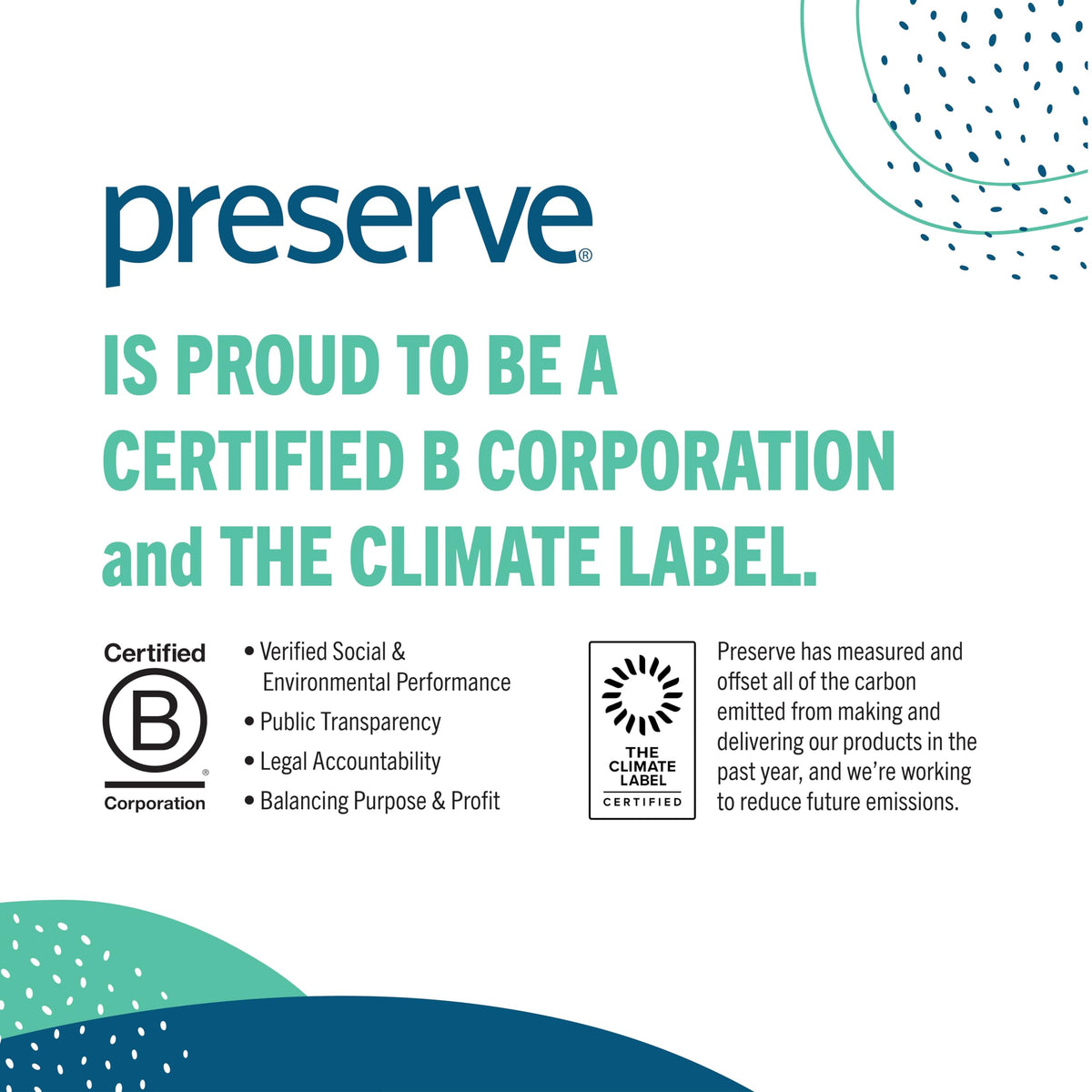 Preserve used cartridge ready for recycling showing reduced waste benefit