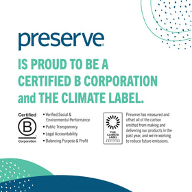 Preserve used cartridge ready for recycling showing reduced waste benefit