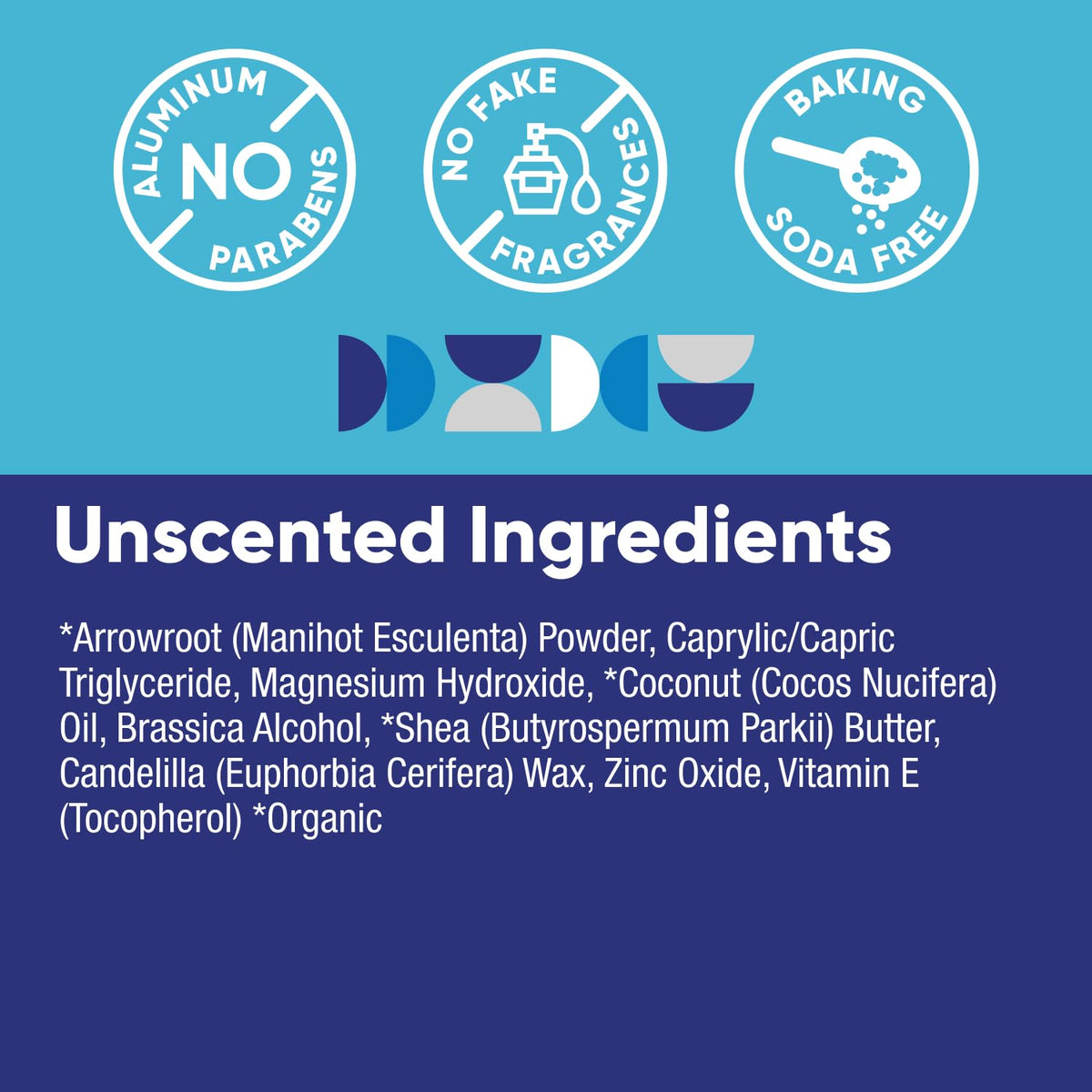 Pretty Frank label close-up displaying baking soda-free and organic ingredients