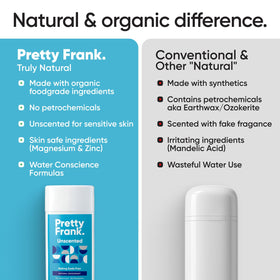 Pretty Frank stick close-up texture illustrating smooth, non-greasy finish