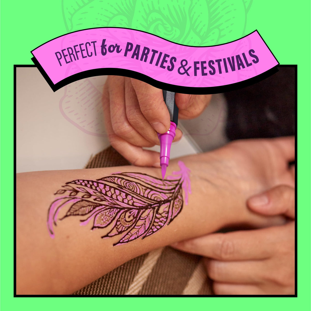 Pretty Me lifestyle festival look demonstrating creative, trendy body art