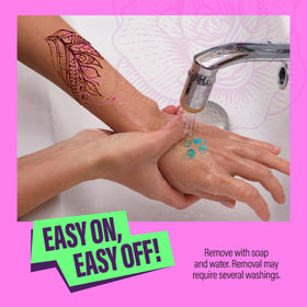 Pretty Me removal demonstration showing soap-and-water easy cleanup