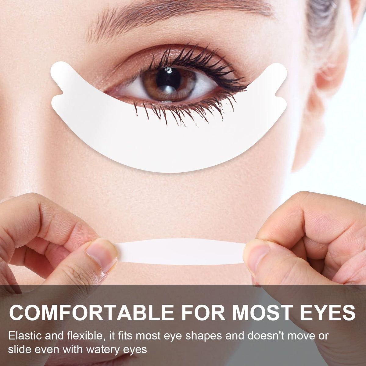 Pretty memory pad applied on client eye isolating lower lashes