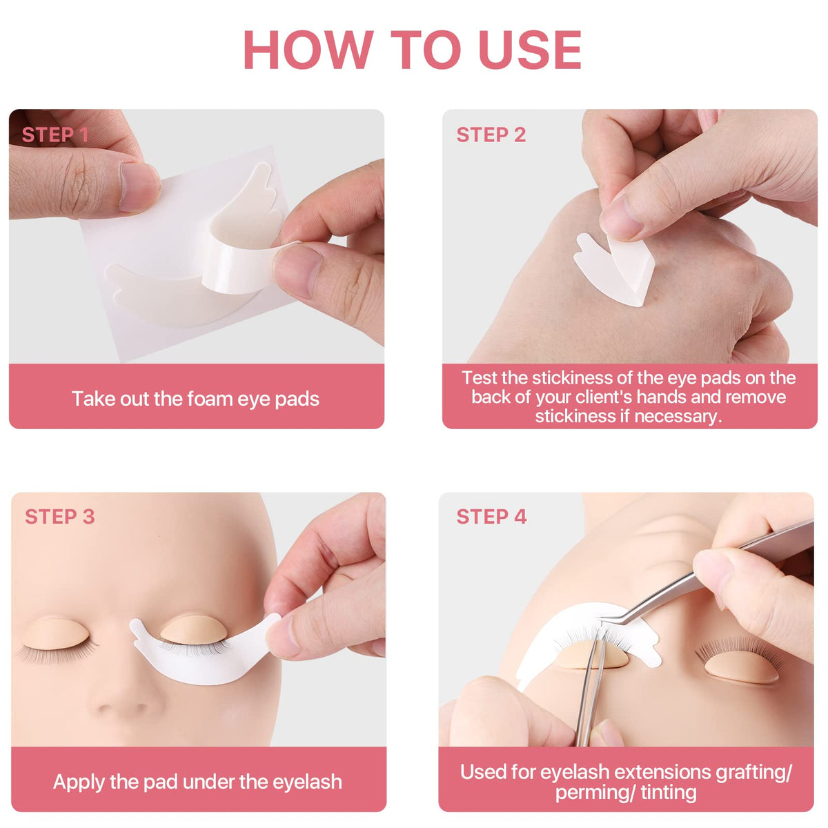 Pretty memory removed pad illustrating gentle, residue-free peel