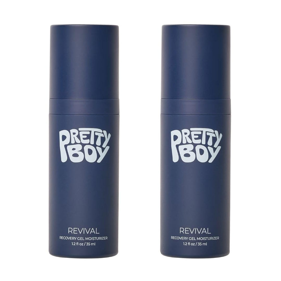 Prettyboy front packaging showing two-count moisturizer for easy storage and value