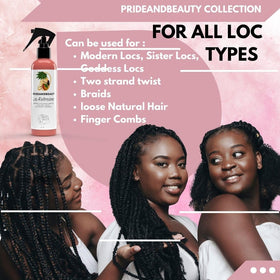 Pride & Beauty applying mist to dreadlocks, demonstrates refreshing and softening effect