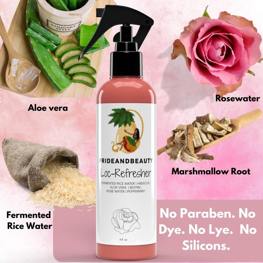 Pride & Beauty botanical ingredients aloe hibiscus green tea displayed for natural benefits