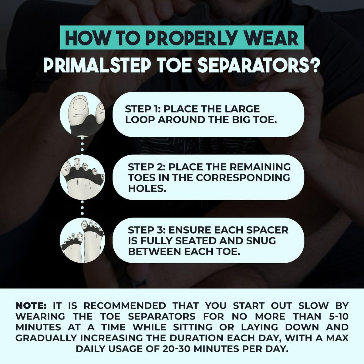 PRIMALSTEP VYCE label and features view highlighting size, materials, and care instructions