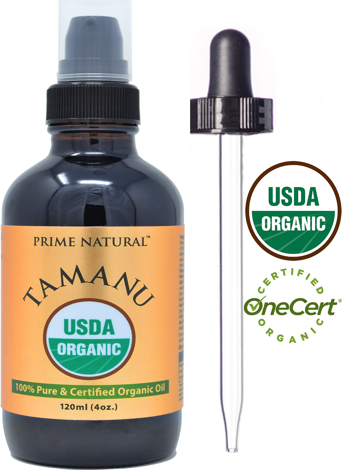 PRIME NATURAL amber glass bottle detail protecting oil nutrients