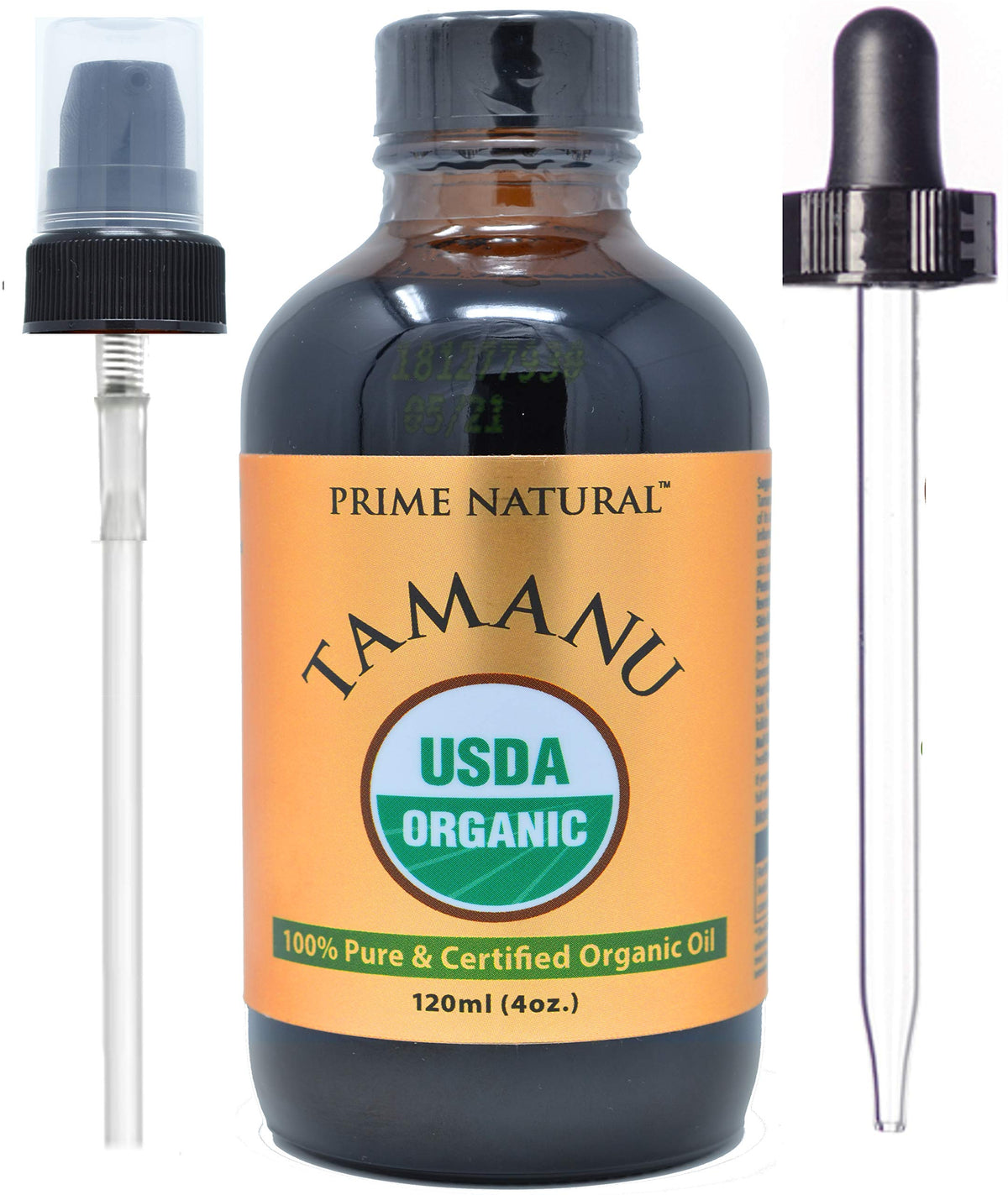 PRIME NATURAL front bottle showing label and organic certification benefits