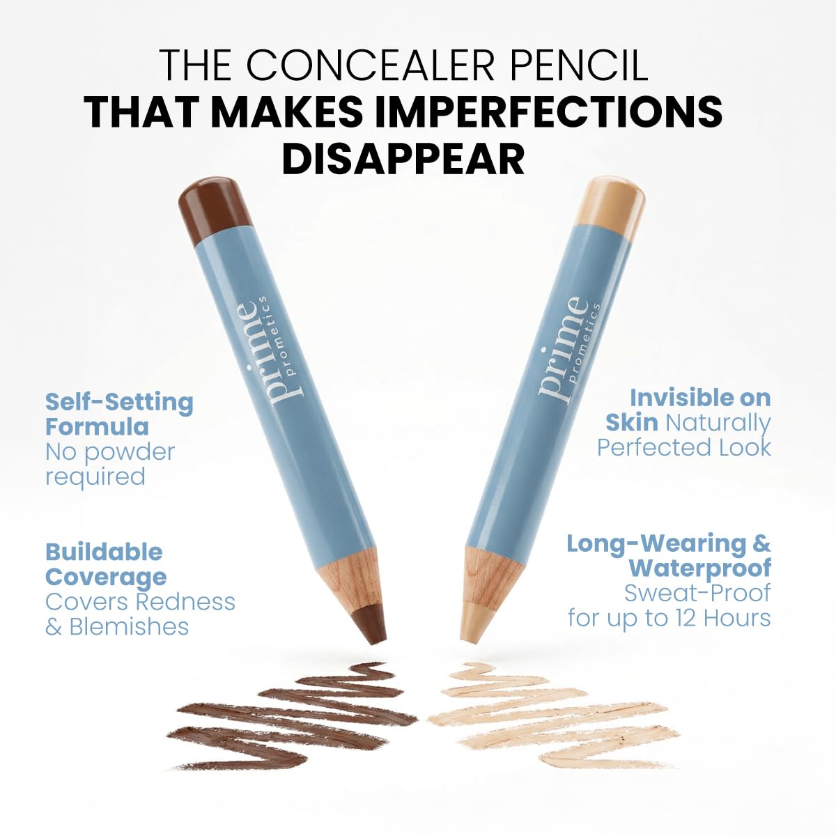 Prime Prometics concealer being applied under-eye to conceal dark circles