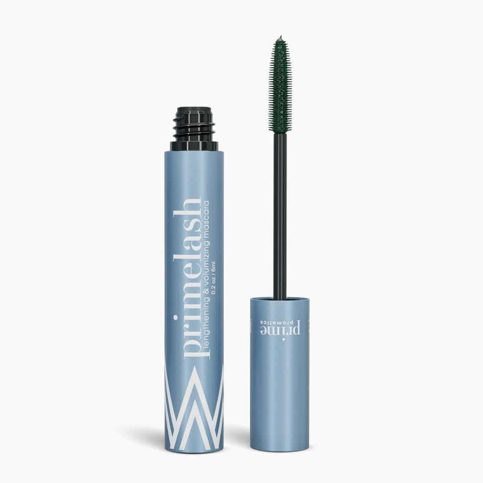 Prime Prometics emerald bottle front view showing benefits and elegant design