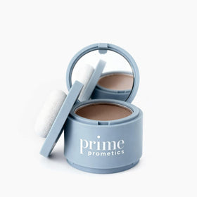 Prime Prometics compact front view showing ash brown shade and clarity of label