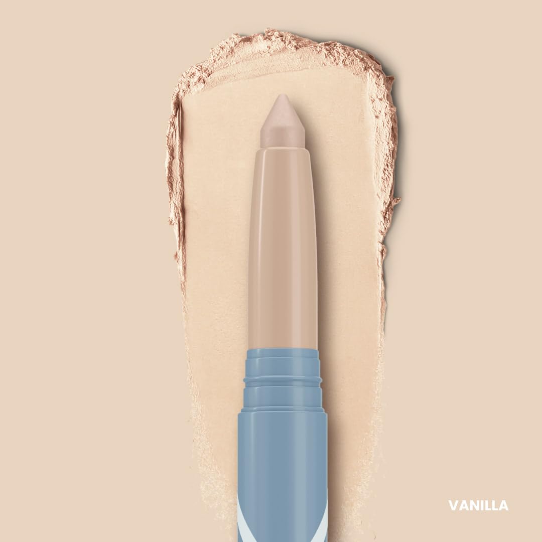 PRIME PROMETICS arm swatches illustrating buildable vanilla shade and soft-focus payoff