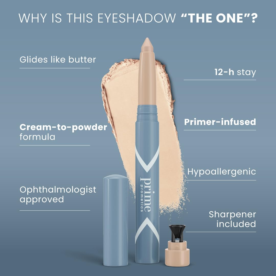 PRIME PROMETICS close-up texture showing smooth powder-to-cream finish for gentle lids