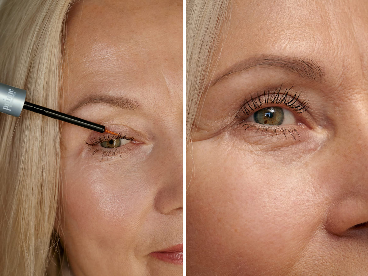 PRIME PROMETICS product applied at lash line for sensitive-eye safe use