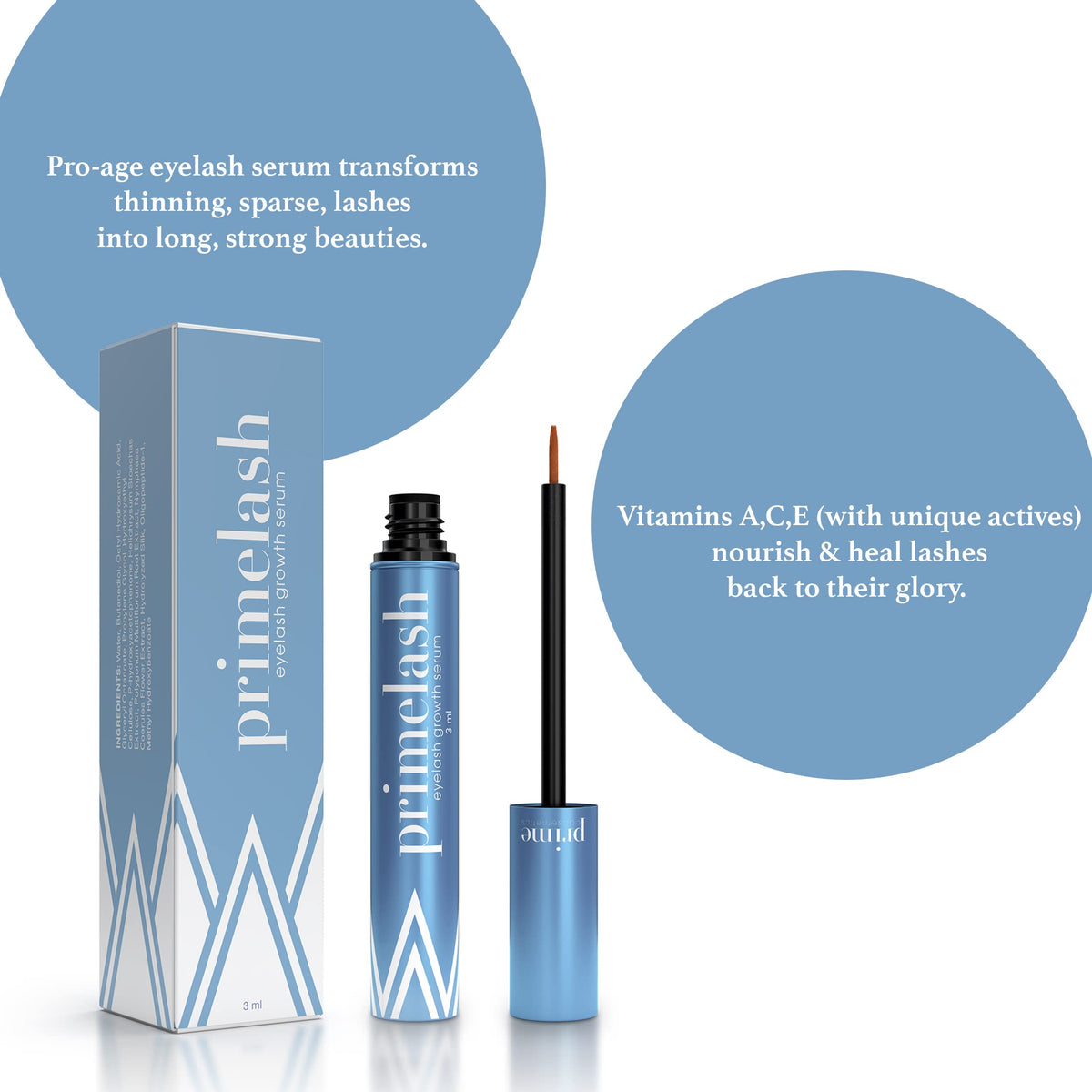 PRIME PROMETICS serum texture drop highlighting gentle, vitamin-rich formula