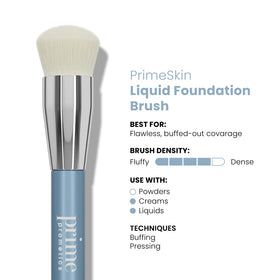 PRIME PROMETICS brush in use blending foundation for streak-free, even coverage
