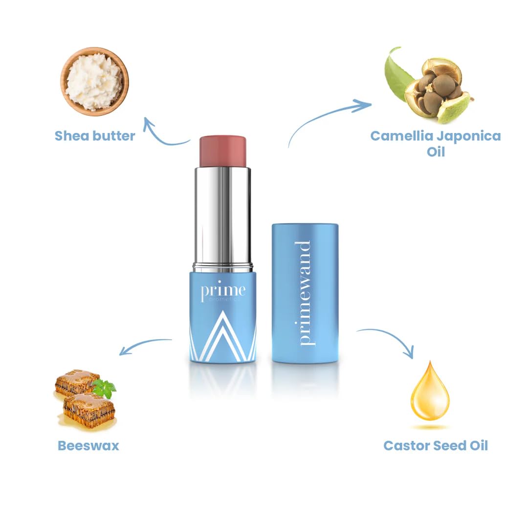 PRIME PROMETICS primewand nude swiped on cheek being blended, instant natural flush
