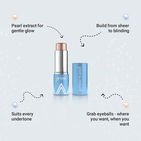 Prime Prometics PrimeWand Pearl cap removed showing creamy texture and smooth application benefit