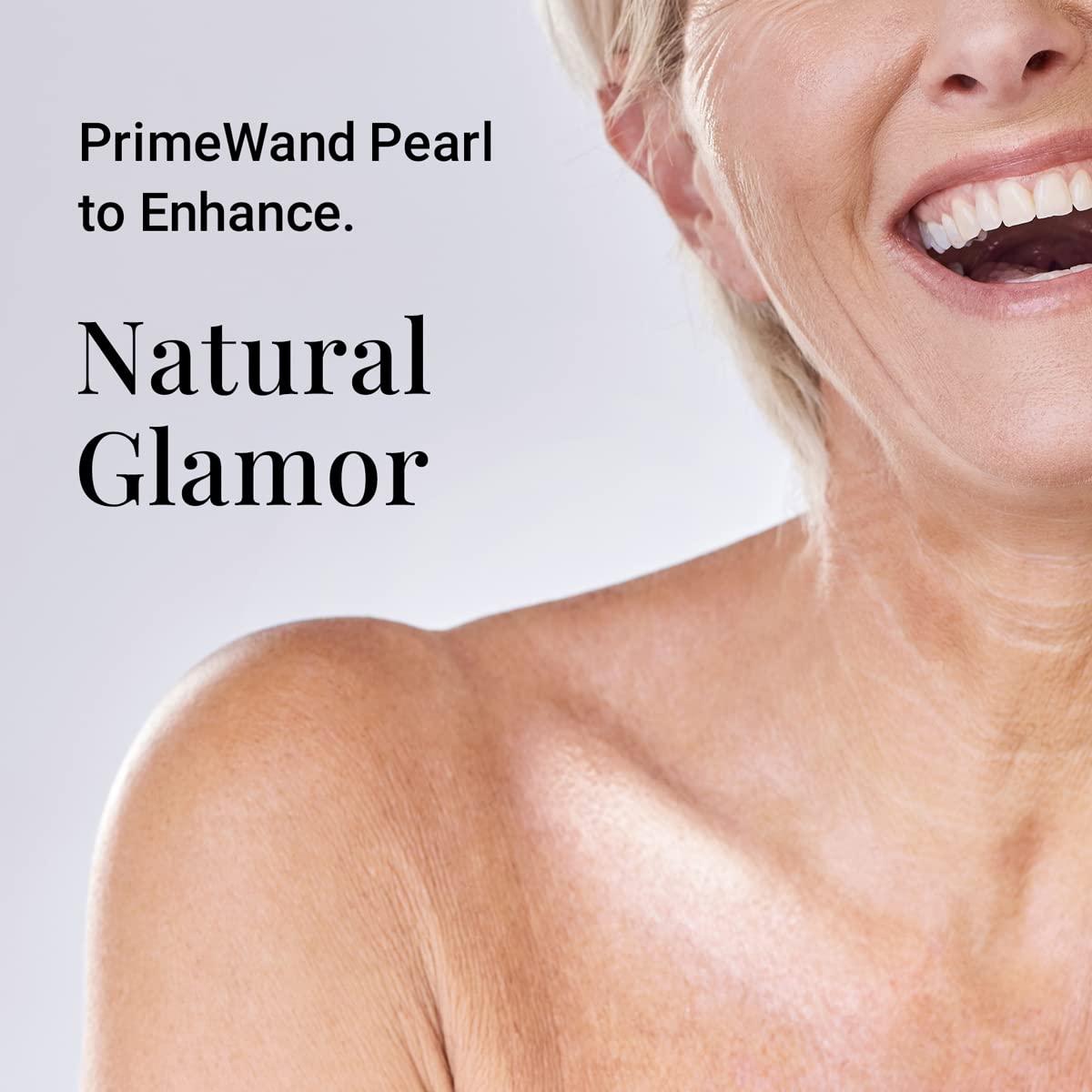 Prime Prometics PrimeWand Pearl held in hand to show compact size and travel-friendly benefit