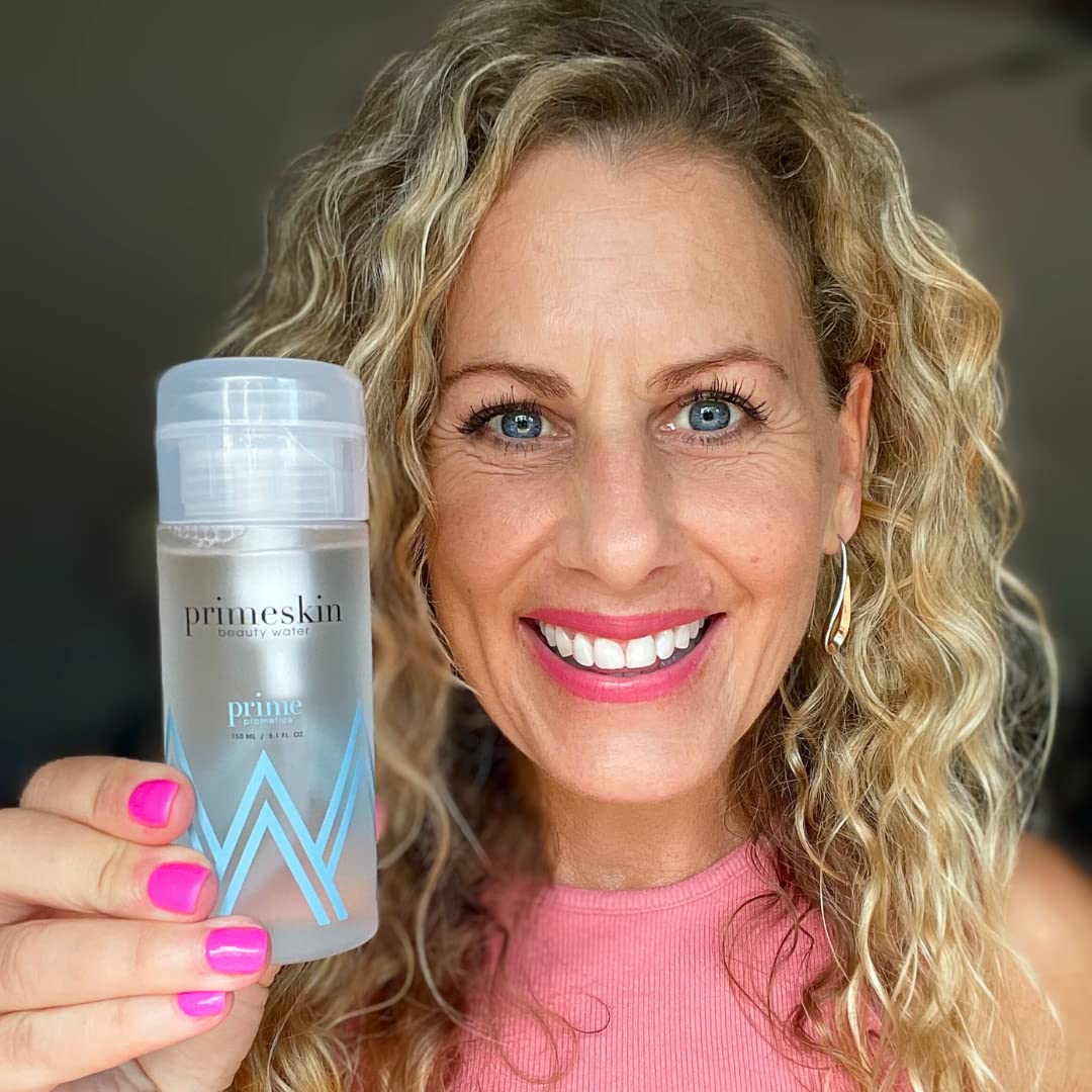 PRIME PROMETICS bedside routine scene showing calming night-time skincare benefit