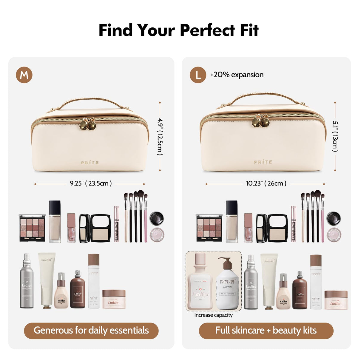 Prite open flat showing clear divider and compartments for quick visibility benefit