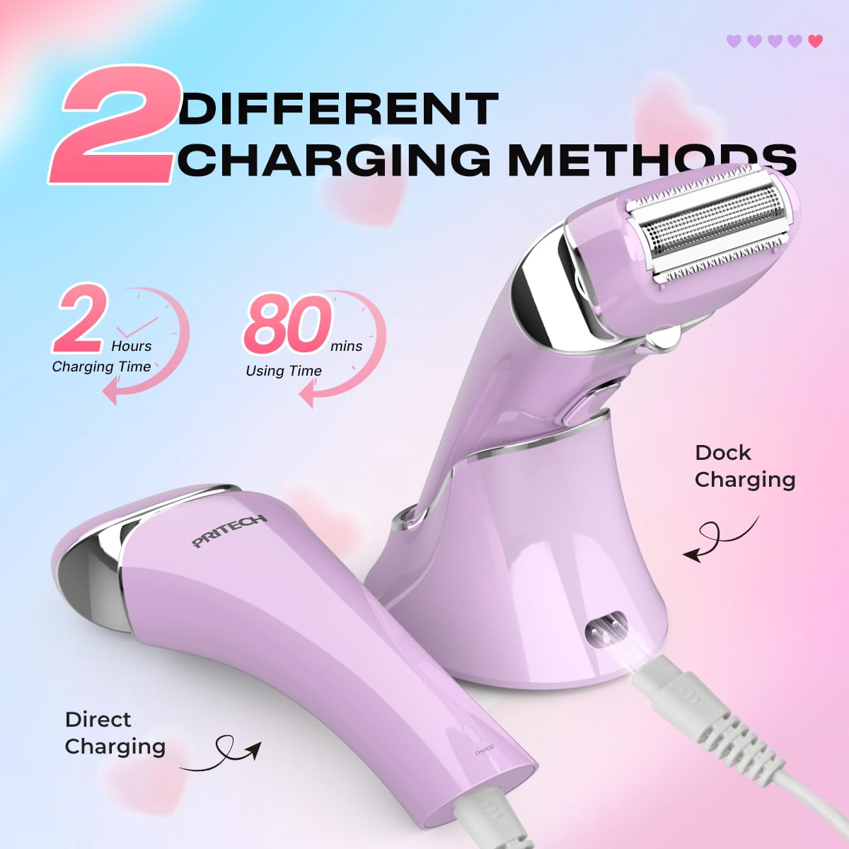 PRITECH trimming bikini and underarm contours demonstrating safe close shave
