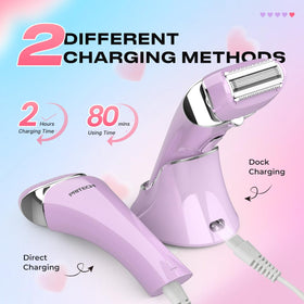 PRITECH trimming bikini and underarm contours demonstrating safe close shave