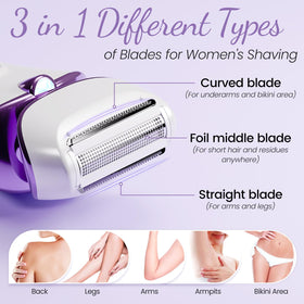 PRITECH close-up of three blades demonstrating versatile shave precision benefit