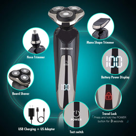 PRITECH three detachable heads laid out for quick swaps and multi-function convenience