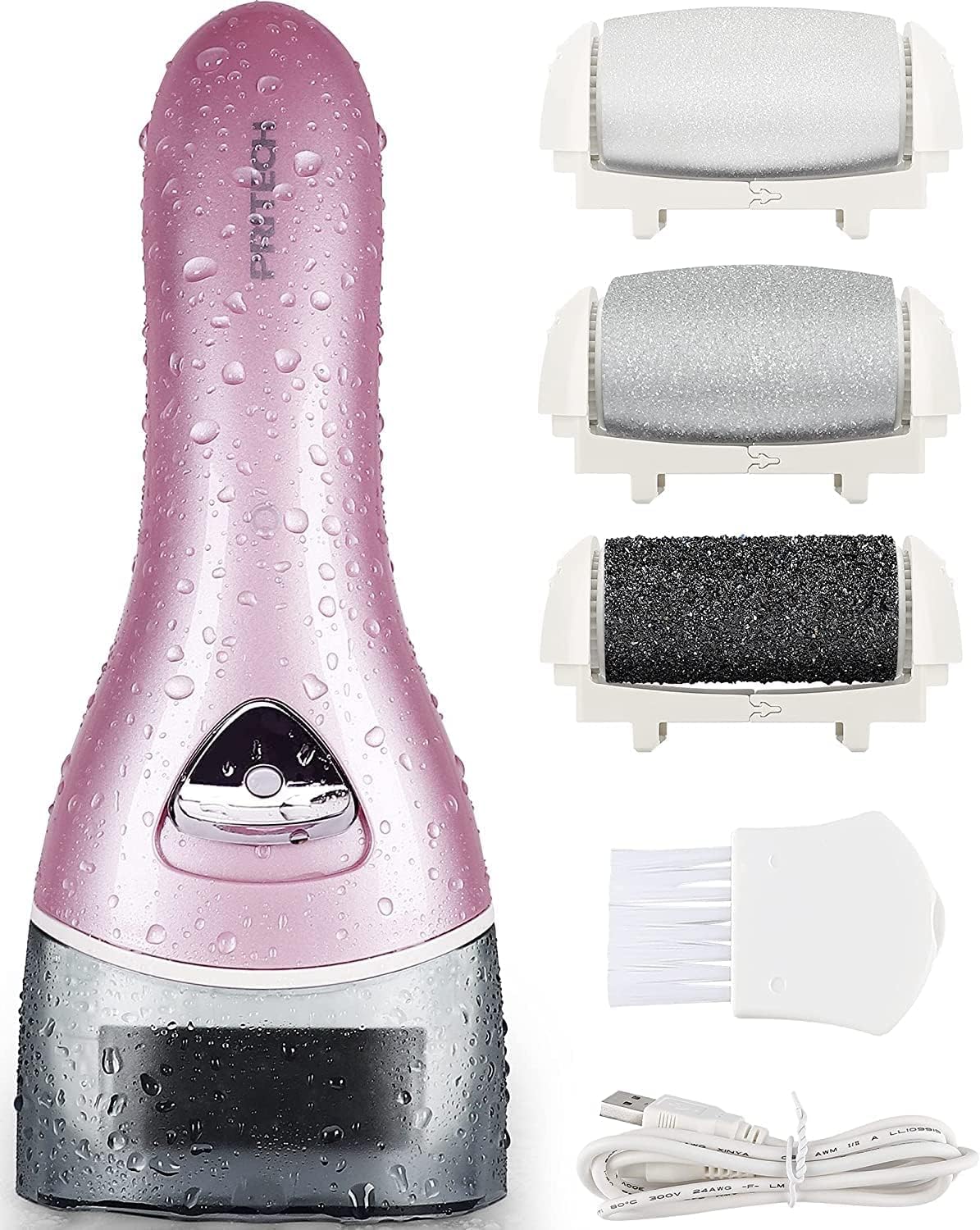 PRITECH electric callus remover front view showing compact design and controls for easy handling