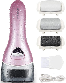 PRITECH electric callus remover front view showing compact design and controls for easy handling