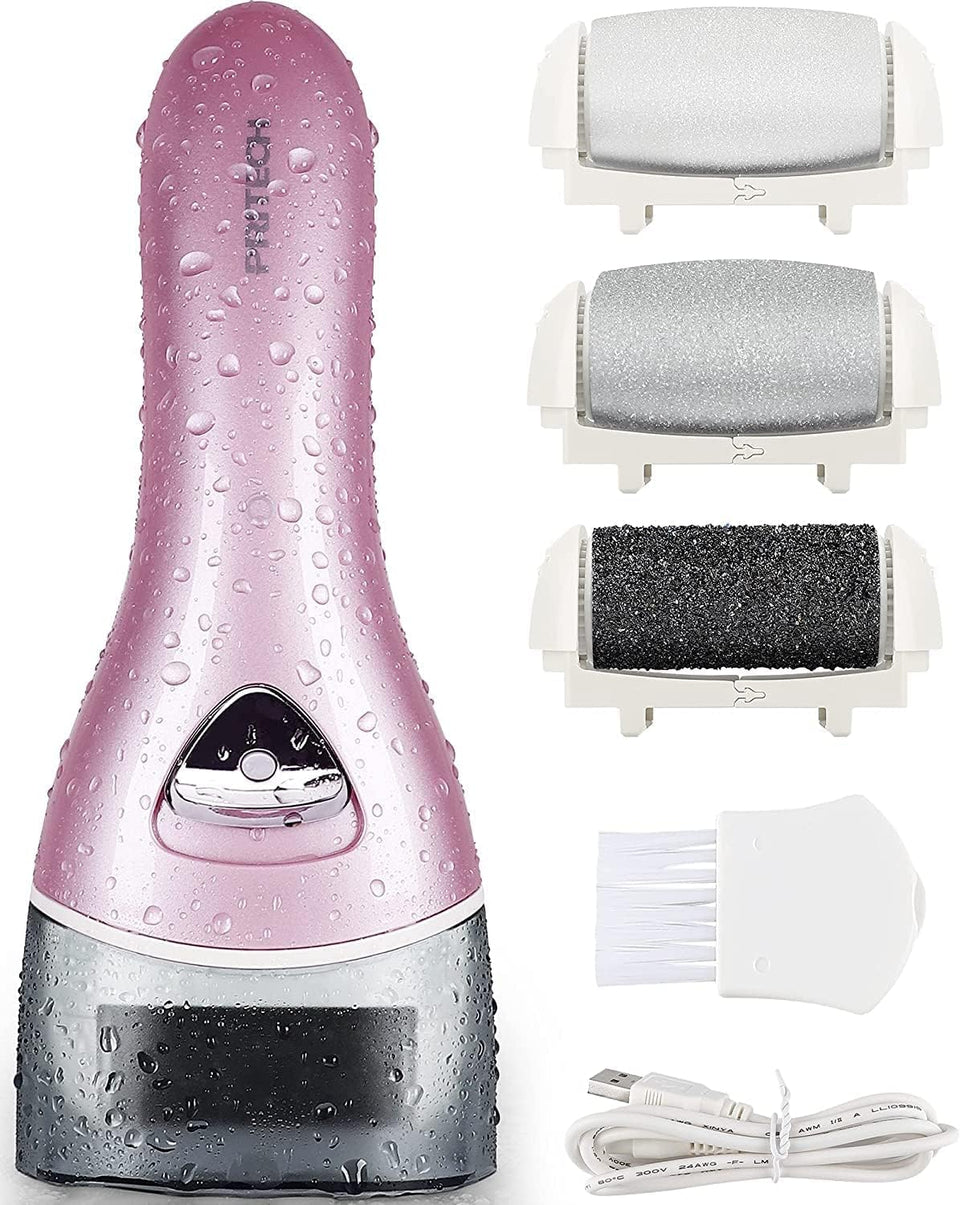 PRITECH electric callus remover front view showing compact design and controls for easy handling