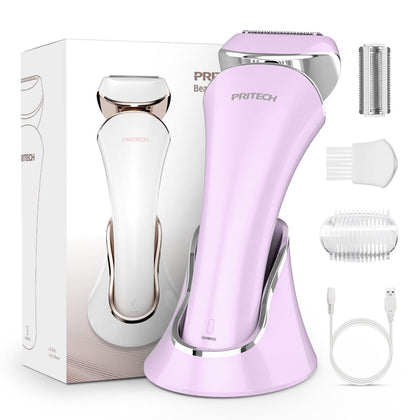 PRITECH front view of the shaver showing compact design and travel-ready benefit
