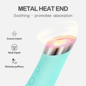 PRITECH heated metal massage head warming to help serum absorption and soothe skin