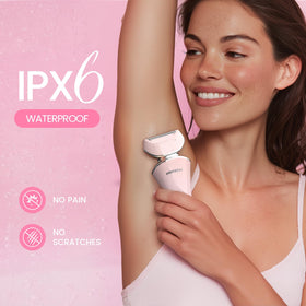 PRITECH razor used in shower demonstrating waterproof wet-and-dry convenience