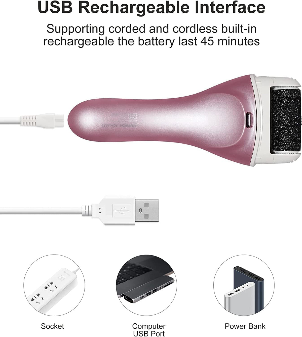 PRITECH LED light focused on foot area helping precise targeting of hard-to-see calluses