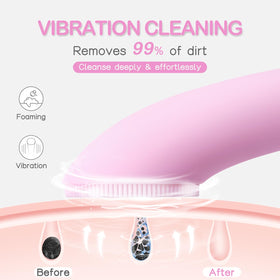PRITECH closeup of ultra-soft silicone bristles demonstrating gentle exfoliation