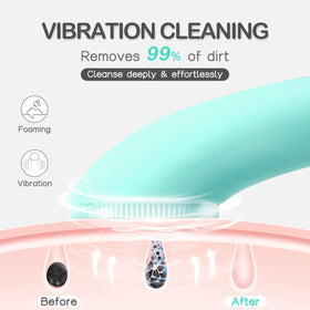 PRITECH close-up of ultra-soft silicone bristles for gentle but effective cleansing