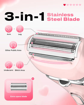 PRITECH foil and blade detail showing washable surface for easy cleaning
