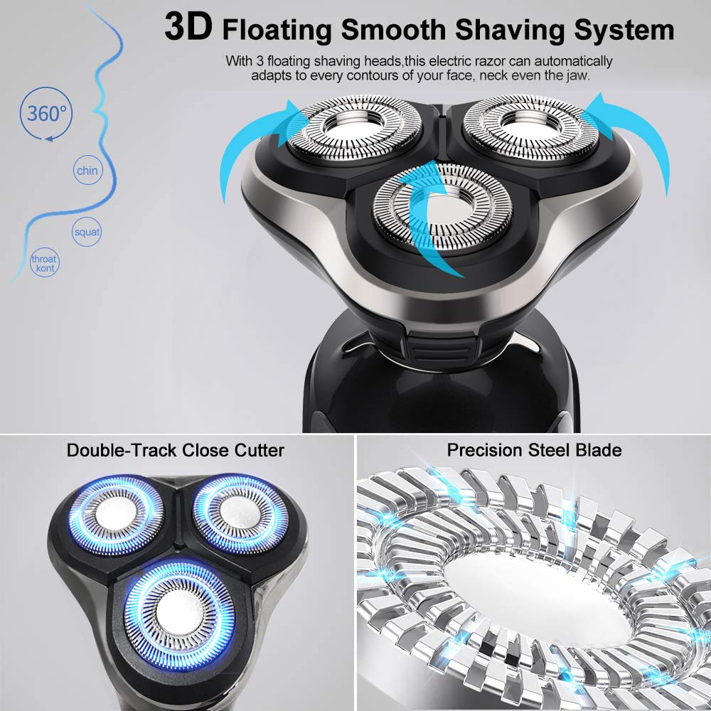PRITECH waterproof shaver being rinsed under tap for easy cleaning and hygiene benefit